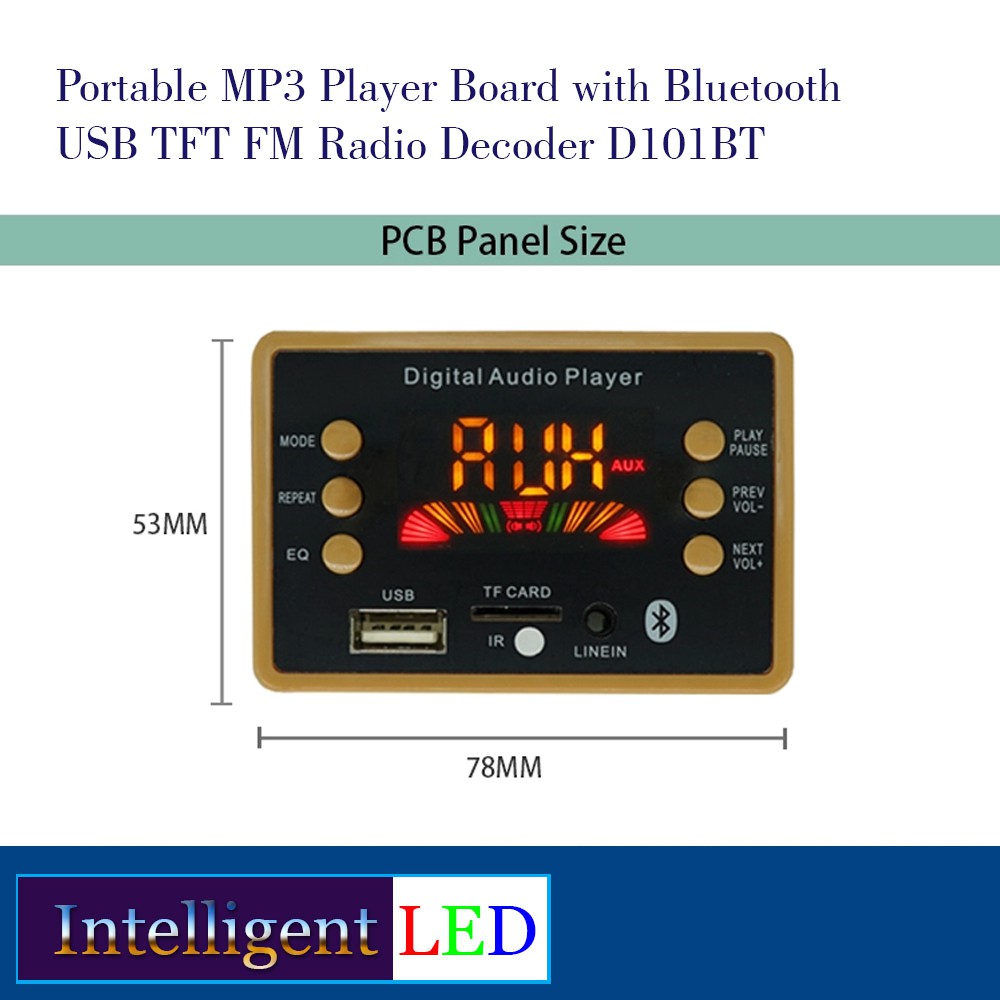 Portable MP3 Player with Bluetooth USB TFT FM Radio D101BT