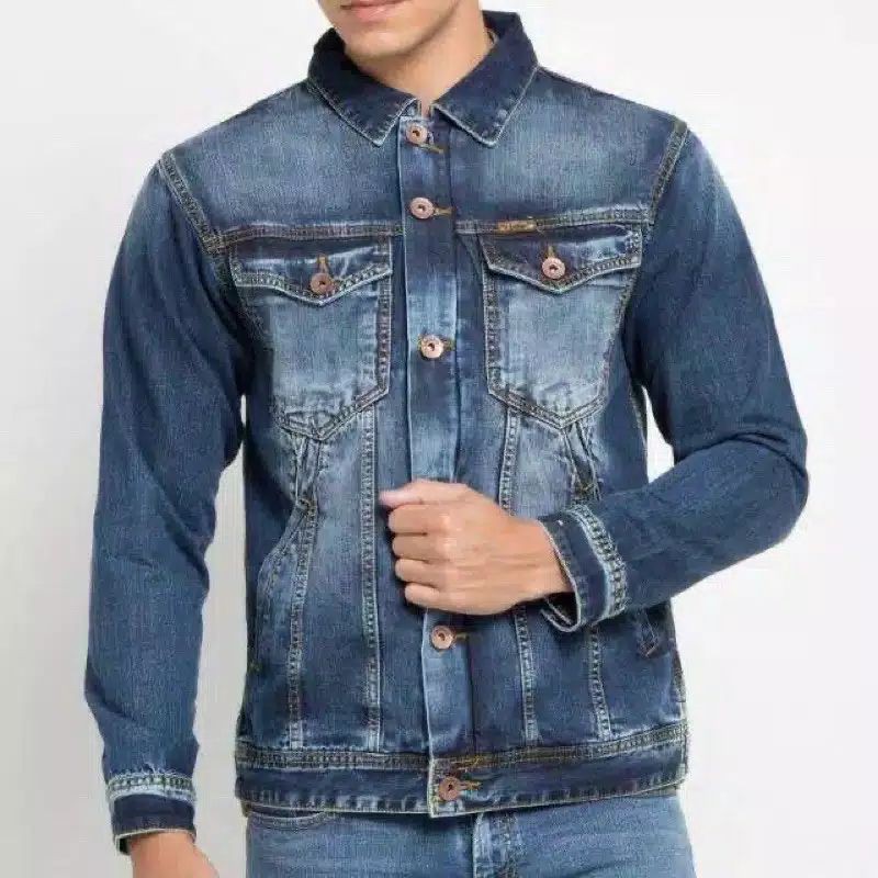 Jaket Jeans Jaket cowok Jaket pria Jaket Lois Original - MJF111