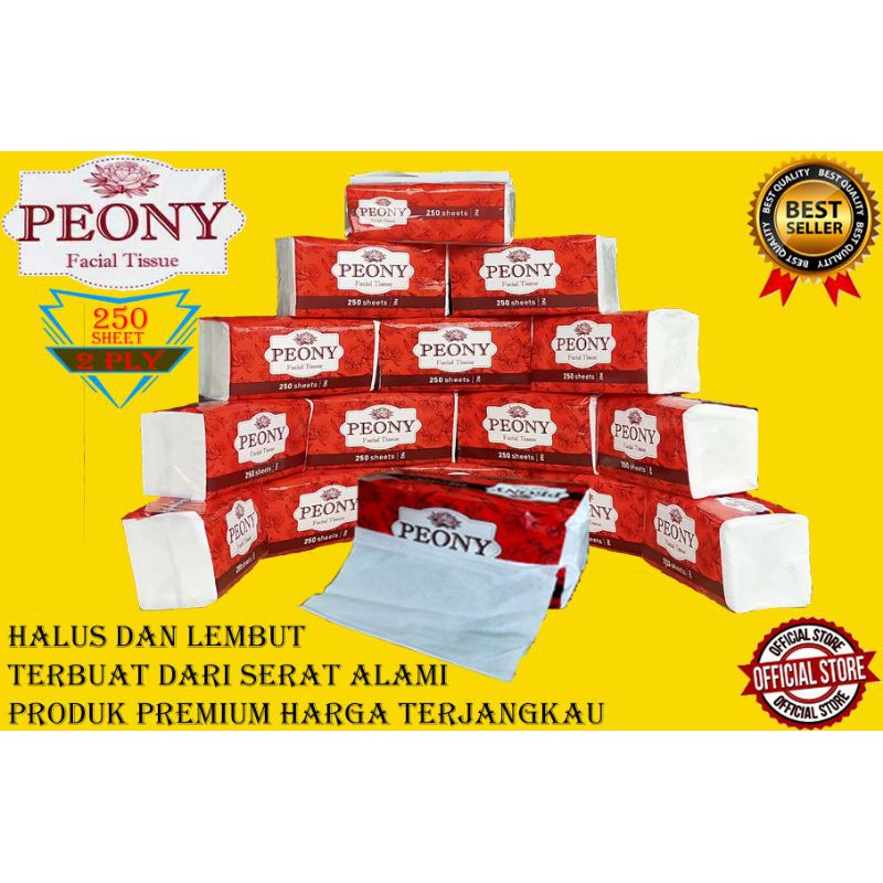 FACIAL TISSUE PEONY 250'S / TISU WAJAH 250 sheets x 2ply PEONY