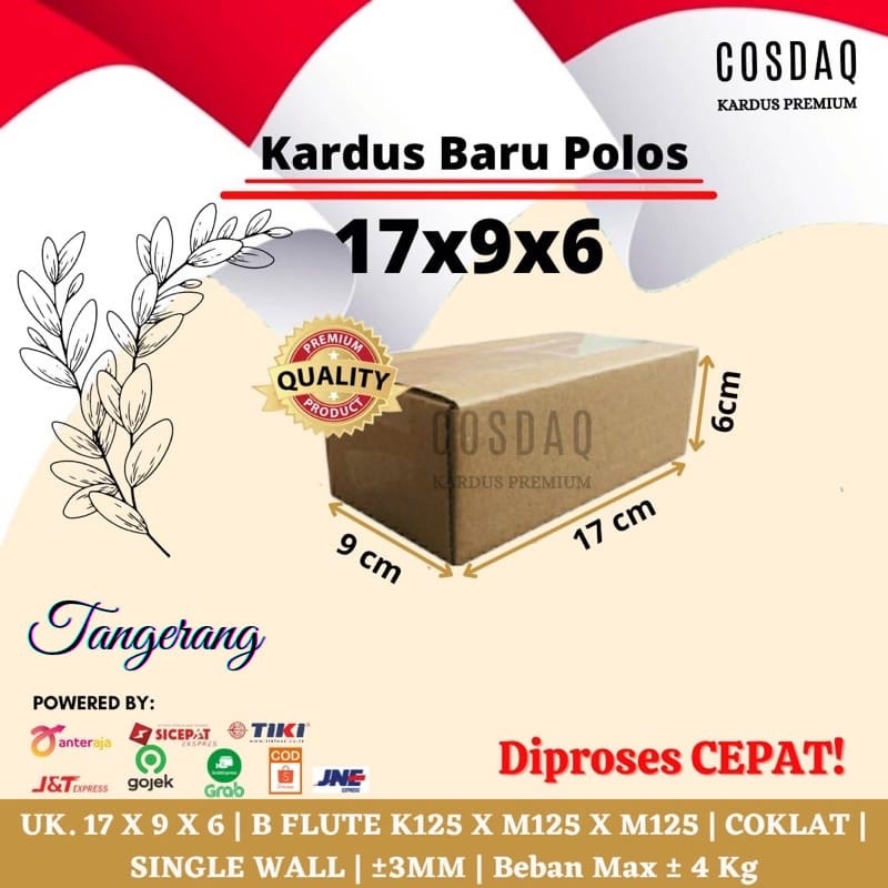 

KARDUS 17x9x6 cm BARU POLOS KUAT KARTON BOX DUS COKLAT PACKING MURAH 17 x 9 x 6 cm