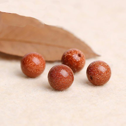 Natural Gold Sandstone Single Bead Diy Handmade Crystal