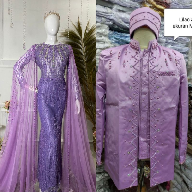 CAUPLE TERLARIS KEBAYA AKAD MODREN/KEBAYA BEREKOR LANSUNG |BAJU PENGANTIN MEWAH|KEBAYA DRESS COUPLE|GAUN DRESS MUSLIMAH