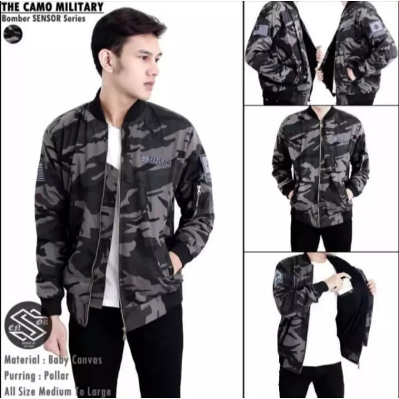 Jaket Bomber Pria Loreng Camo || Bomber Jacket Military Loreng Camo Pria