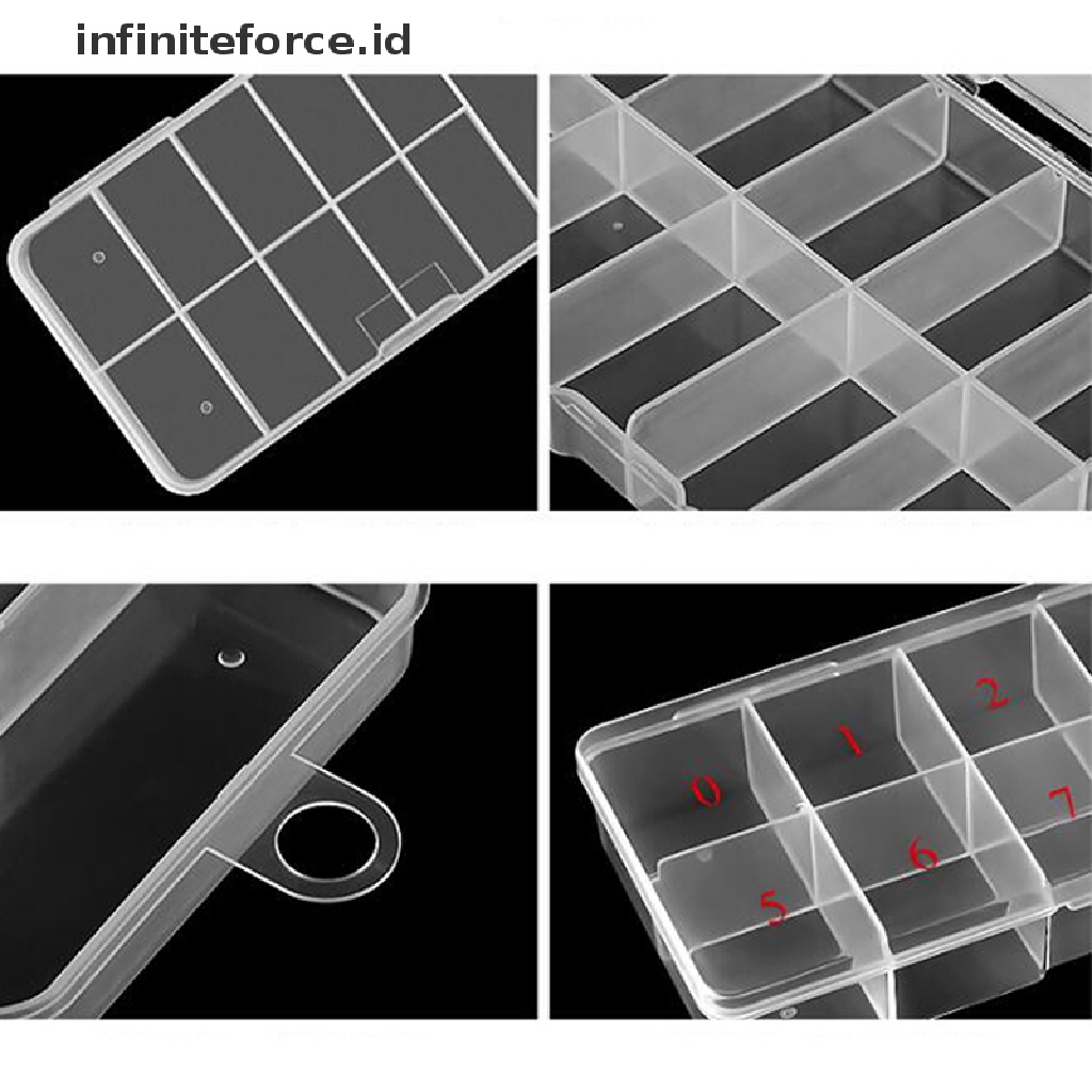 Infiniteforce.id Kotak Kosong 10 / 11 Sekat Holder Berlian Imitasi Aksesoris Nail Art