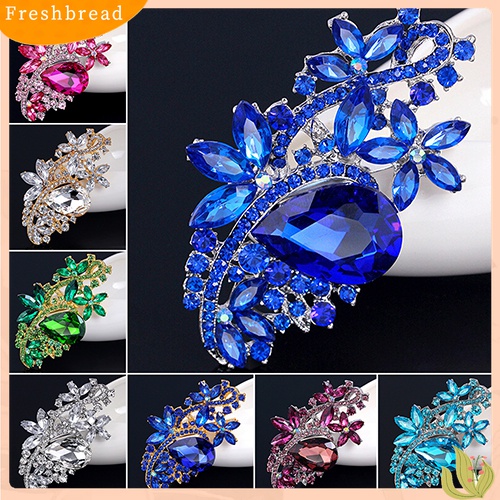 [ TERLARIS]Waterdrop Flower Brooch Pin Rhinestone Crystal Brooches Bouquet Wedding Jewelry