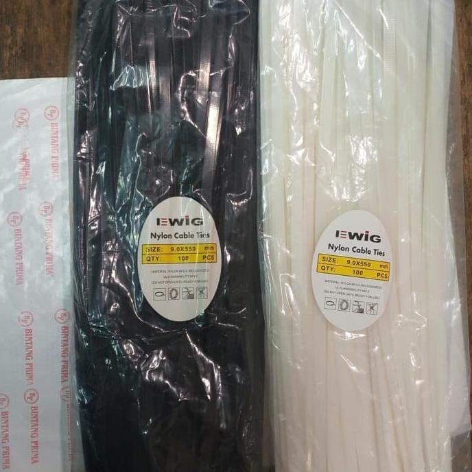 

Kabel Ties / Kabel Tis Uk. 50Cm Tebal 7.6Mm Warna Hitam / Putih Ewig Terlaris