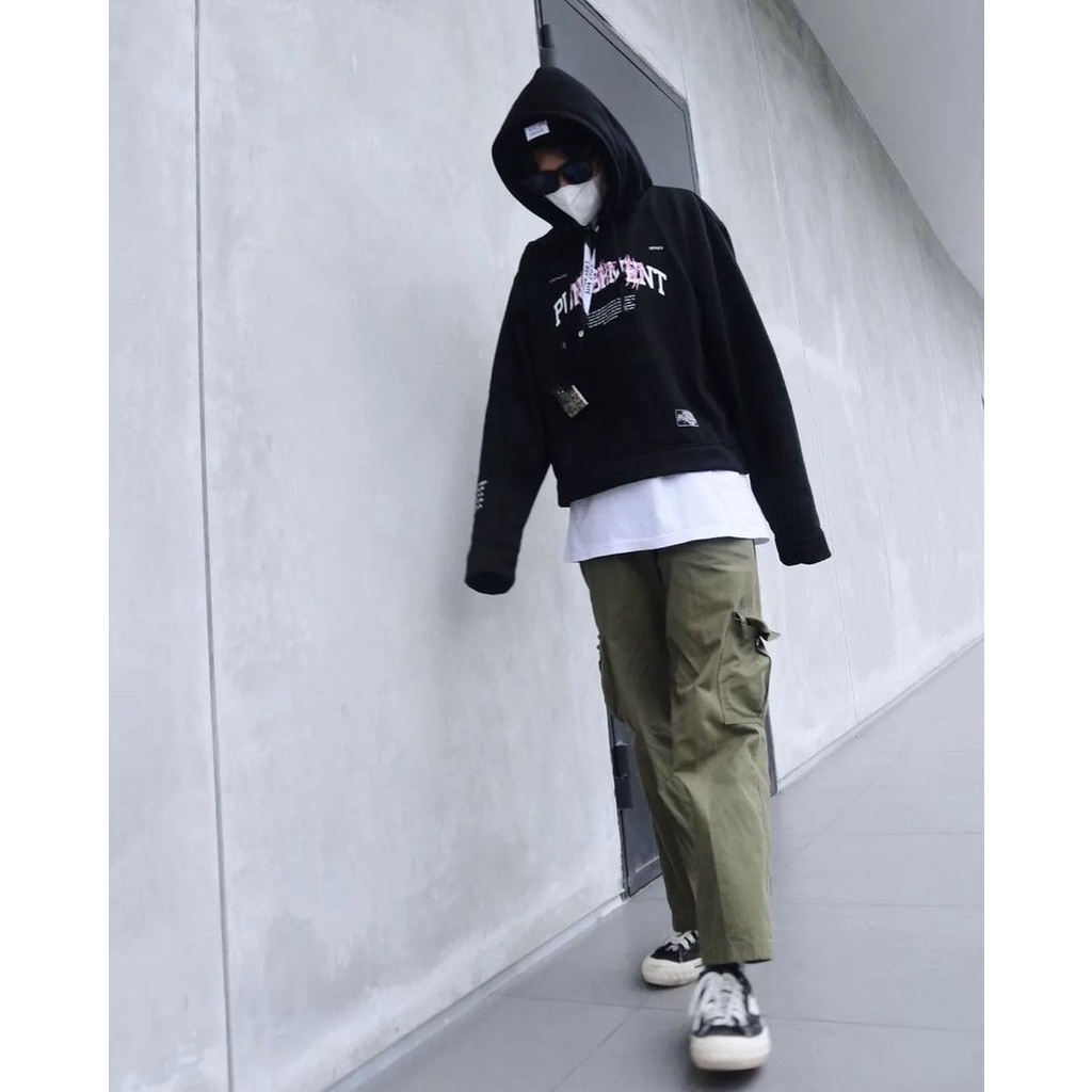 CROP HOODIE OVERSIZE UNISEX DISASTER PUNISMENT ORIGINAL DISTRO