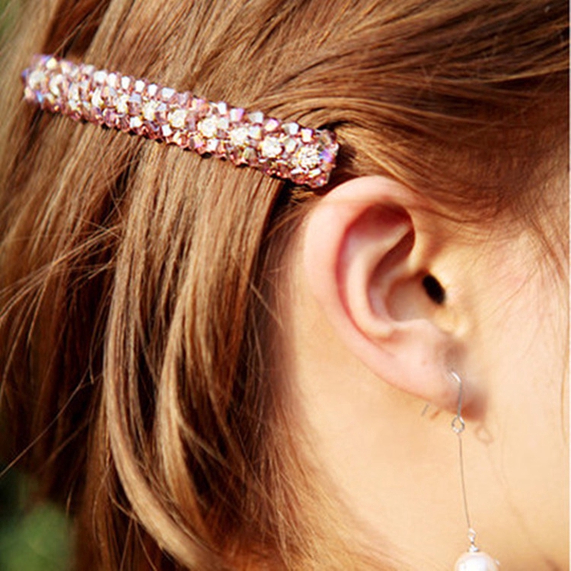 Fashion Girls Bling Headwear Crystal Rhinestone Hair Clip Hairpin Barrette