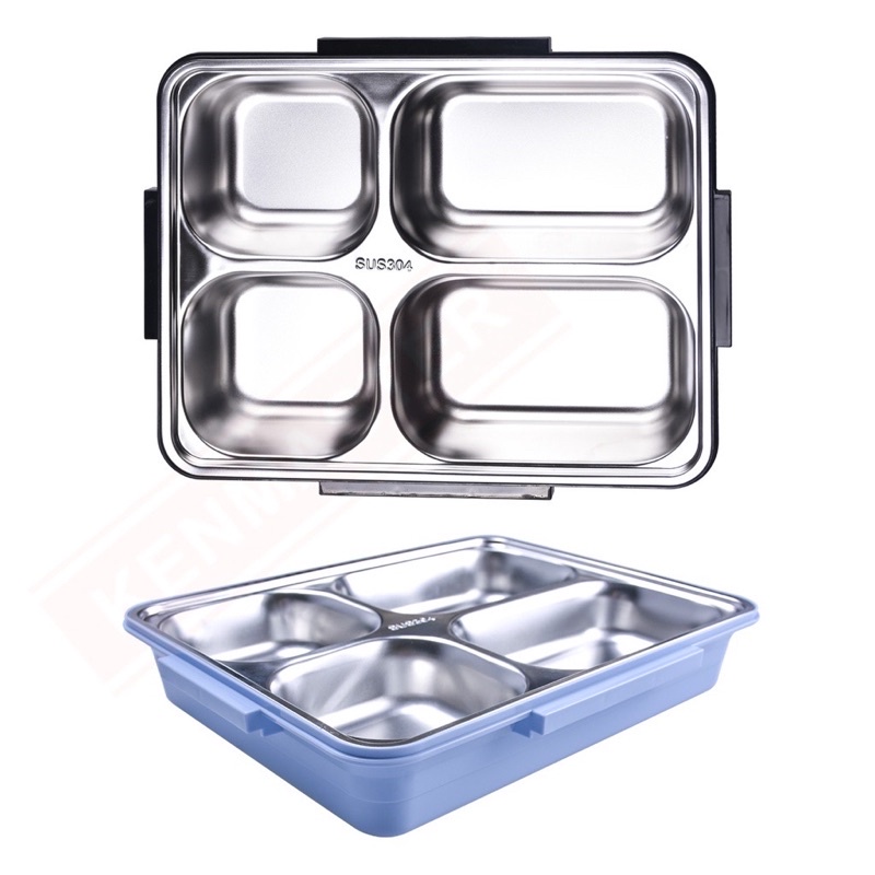 Kotak Makan 4 Sekat KM-014 / Lunch Box Stainless Steel Kenmaster 304