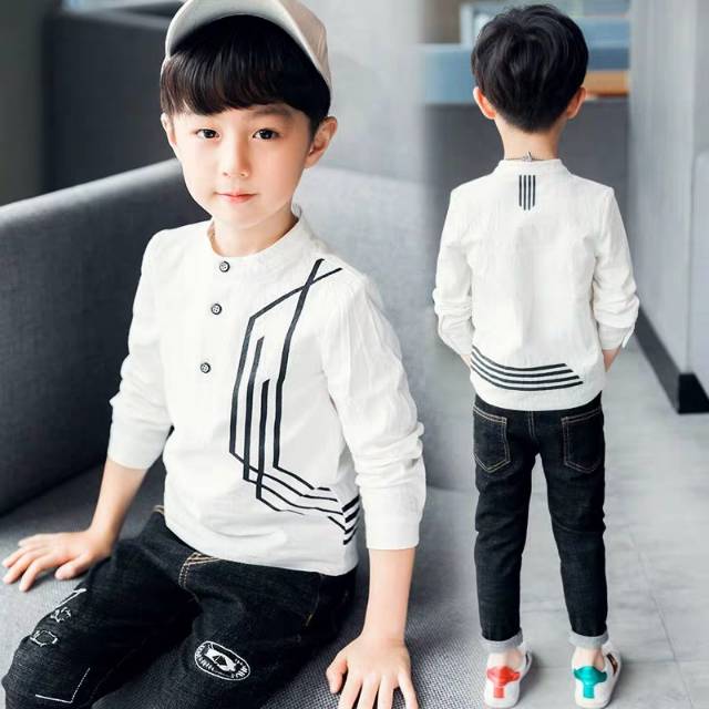 TOTOTAshop.kemeja ARCHER kids,lengan panjang,bahan cotton oxford import,krah shanghai