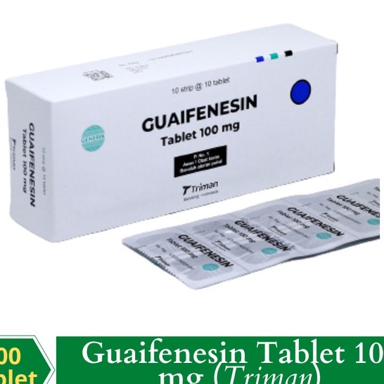 Guaifenesin GG 100 mg Box 100 Tablet