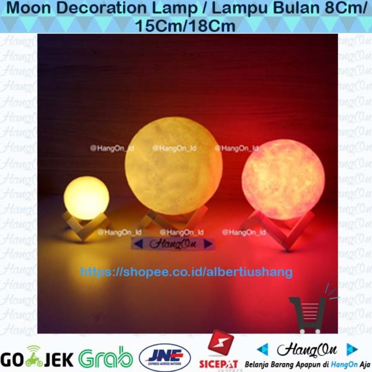 Moon Decoration Lamp / Lampu Bulan 8Cm/15Cm/18Cm