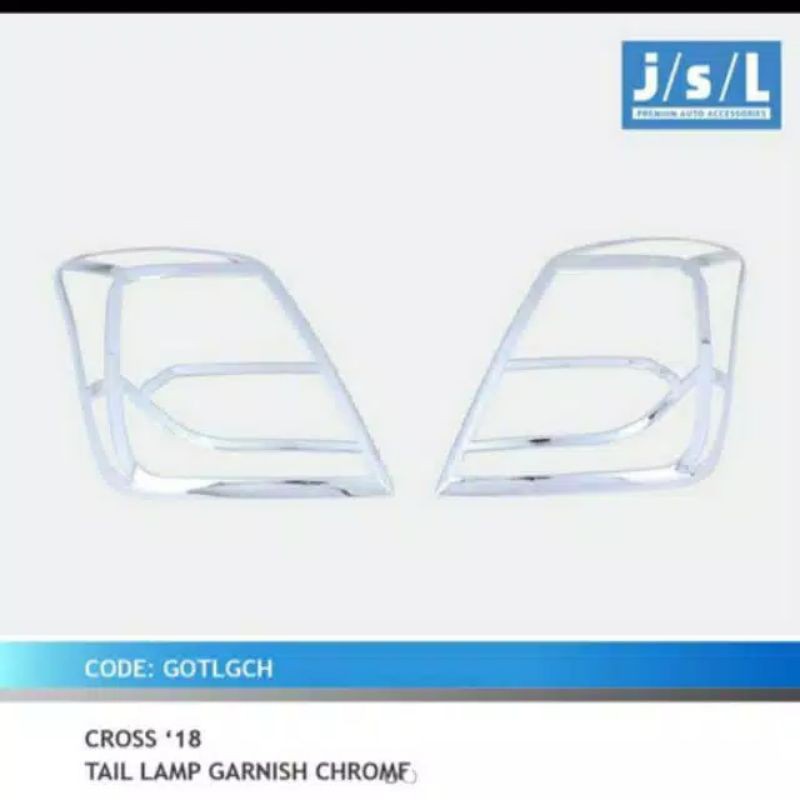 Garnish lampu belakang Datsun cross/ tail lamp garnish Hitam &amp; Chrome jsl