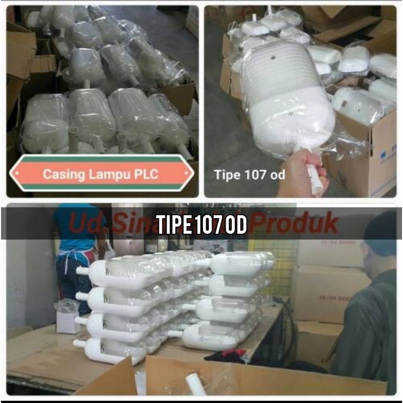 Casing Plastik Lampu Outdoor PLC Sinar Indah Produk Tipe 107od muat ukuran bohlam sd 40watt