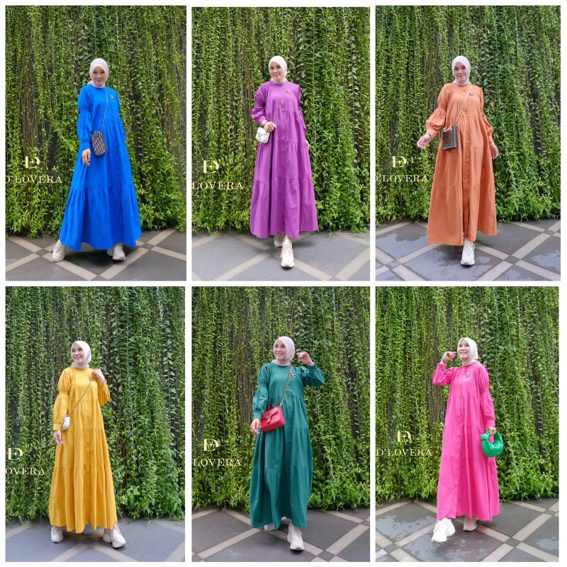 LUISA MIDI DRESS BY D'LOVERA OLLA_Dress Dlovera Kekinian Terlaris Termurah Bestseller