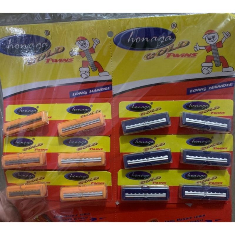 Alat Cukur Honaga Twin | Shaving/ cukuran jenggot biru kuning