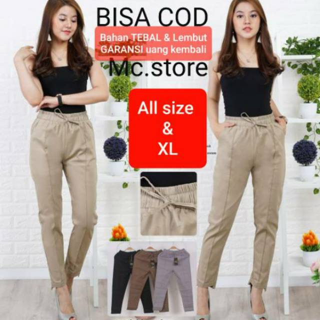  Baggy  pants  beggie pants  bahan  twill strech import 