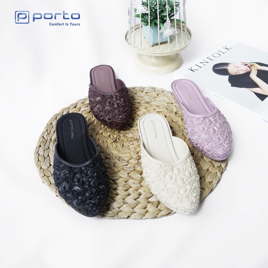 sogo PORTO LADY ROS Sepatu Wanita Wedges Terbaru Sepatu Wanita Cantik Motif Bunga ROS