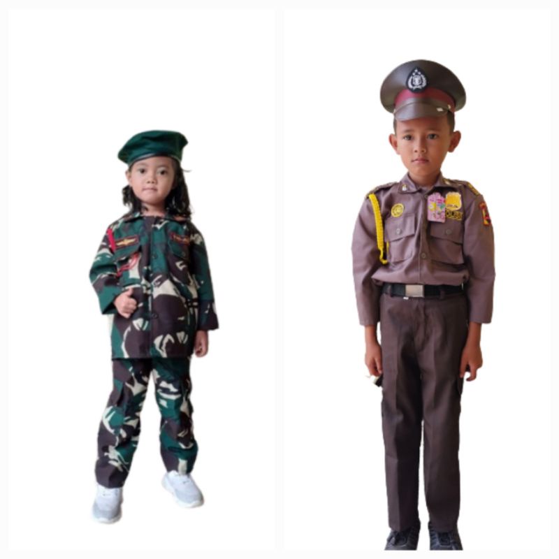 BAJU SERAGAM ANAK TNI ANAK LORENG || SETELAN TNI AD TENTARA POCIL