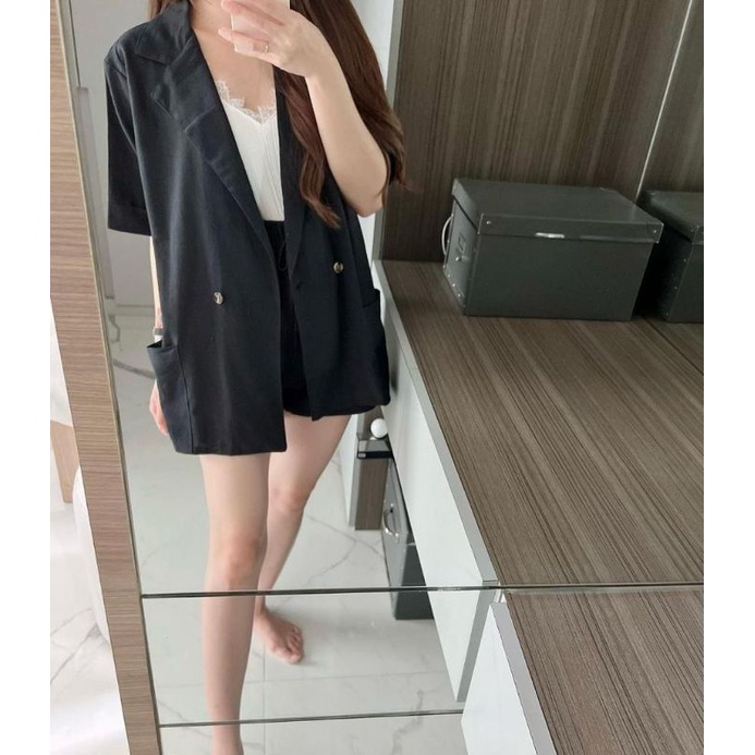 Set Blazer bahan linen