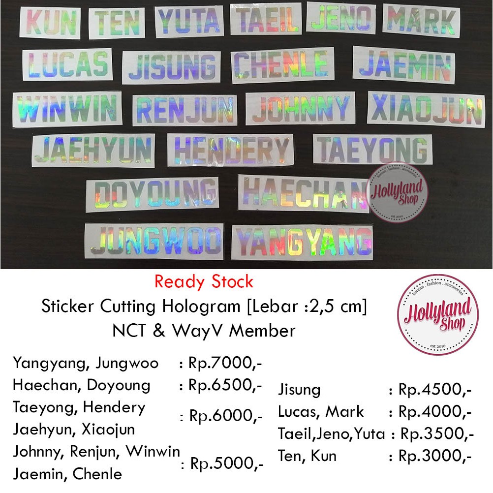 

Sticker Cutting Hologram NCT WayV Member PART1