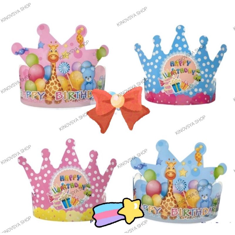 1 Pcs Topi Ulang Tahun/Topi Ultah bahan tebal/Party Hat / Topi Pesta Ulang Tahun / Ultah Motif Balon