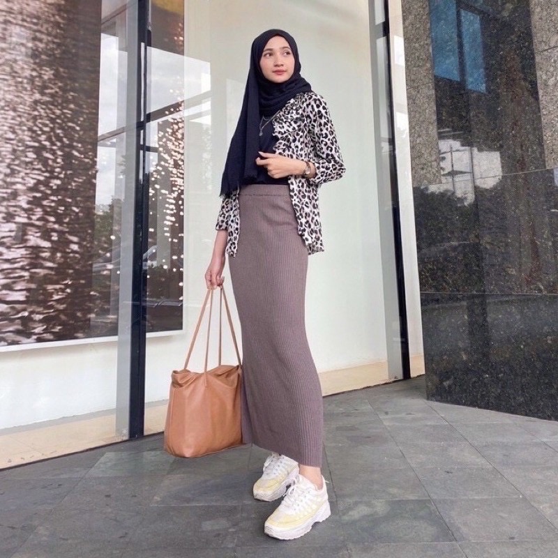 SPAN RAJUT WANITA / ROK SPAN RAJUT MAXI WANITA