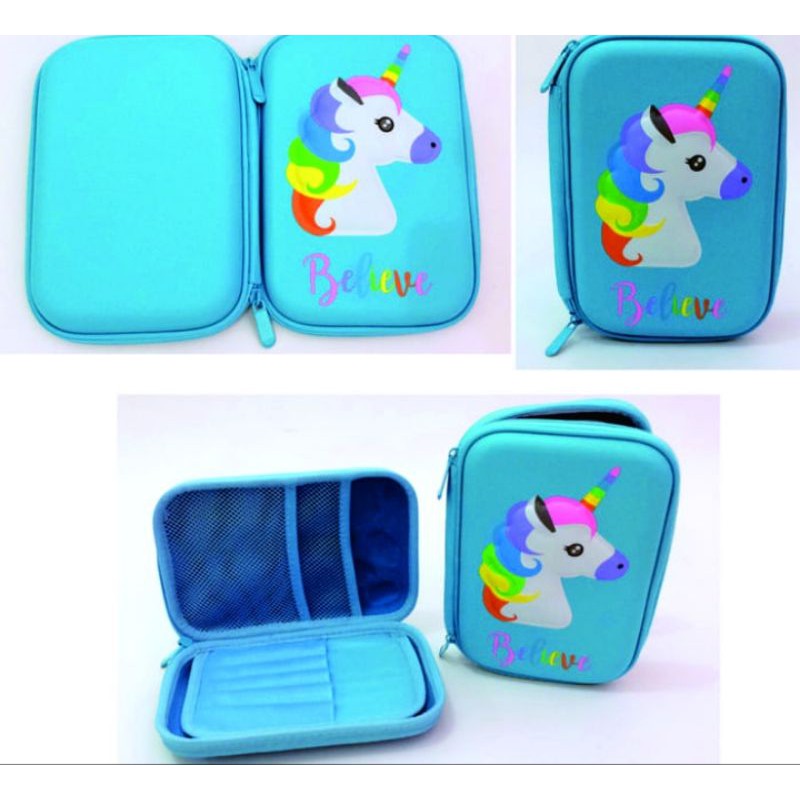 

Kotak Pensil Timbul 3D - Blue Flamingo - GS