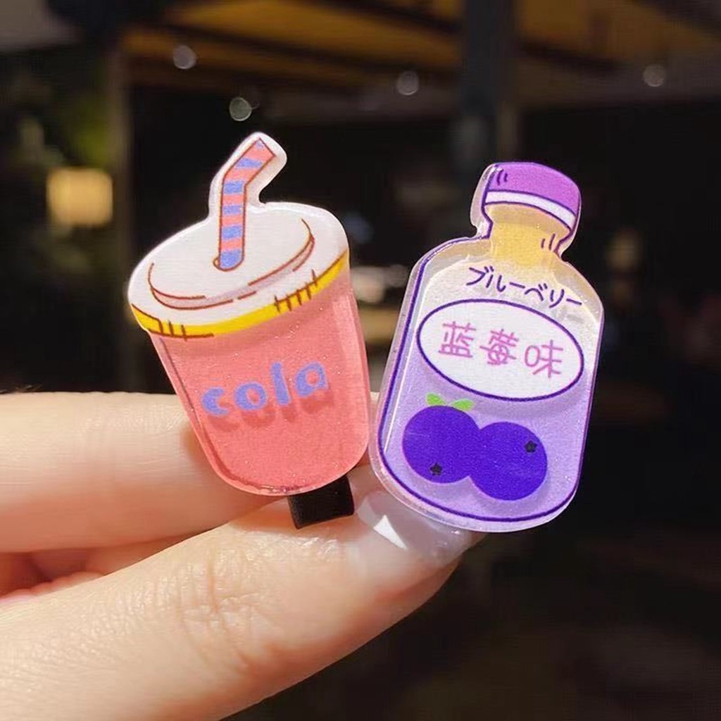 T&amp;Y Jepit Rambut Anak Perempuan Lucu 1 Pcs Jepitan Rambut Mini Fashion Karakter Minuman Jepitan Hair Pin Gaya Korea Kids Soda Drinks Import Murah