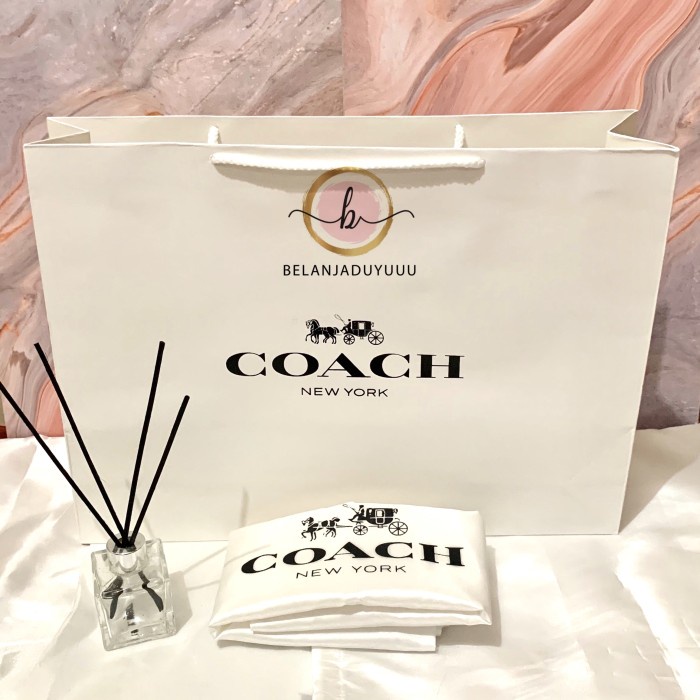 

✨ BISA COD ✨ Paperbag Coach Putih / Paperbag Branded - +Dustbag Satin