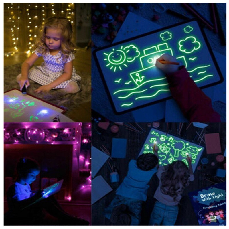 Draw With Light Fun education drawing magic board mainan papan tulis led edukasi kreatifitas anak