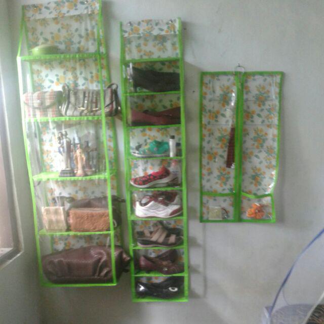 [bisa Cod] Promo Murah Meriah !!!! Paket 3in1 Rak Gantung Motif Bunga Non Resteling Kualitas Terbaik