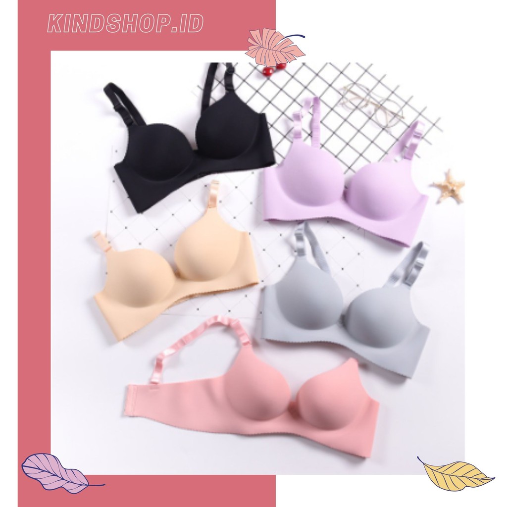 KINDSTORE❤ | Bra Push Up Tanpa kawat Polos Seamless Lingerie Bralette / Bra Cup U Dalam Seksi untuk Wanita