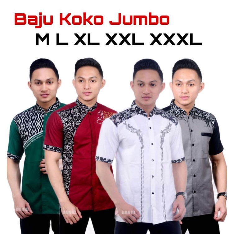 Baju Koko Jumbo XXL XXXL Pria Lengan Pendek Dewasa Terbaru 2023