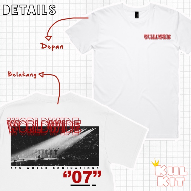 WORLDWIDE T-SHIRT KPOP - Kaos Kpop Kulkit.id