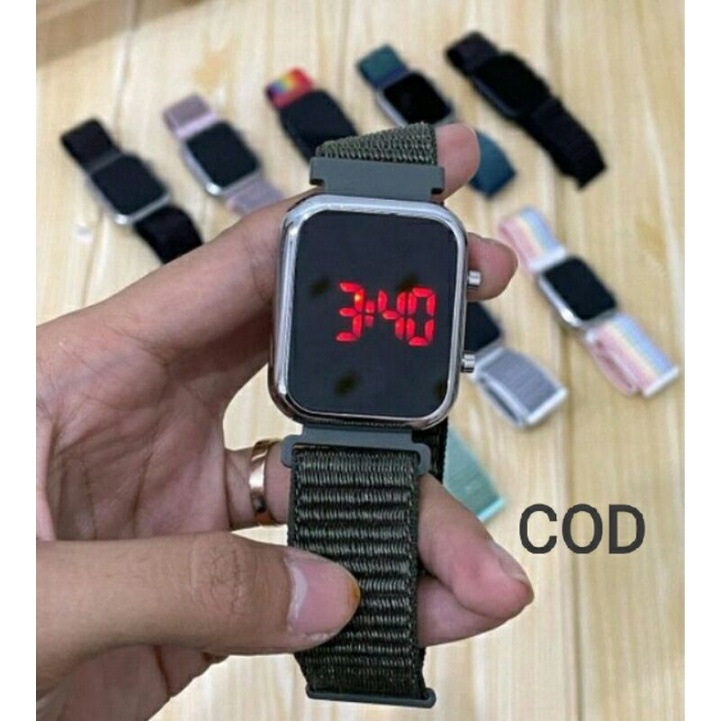 Jam tangan LED Digital wanita strap kanvas / Jam tangan wanita LED Digital / jam tangan LED Digital 