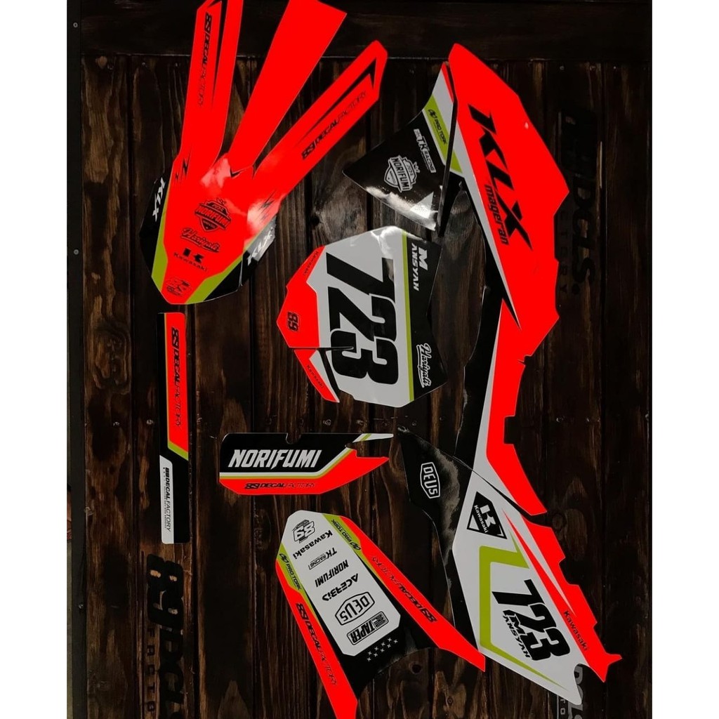 DECAL KLX  / DECAL CRF / SUPERMOTO / GORDON BAHAN ORANGE STABILLO ORACAL KODE KANAYA-056