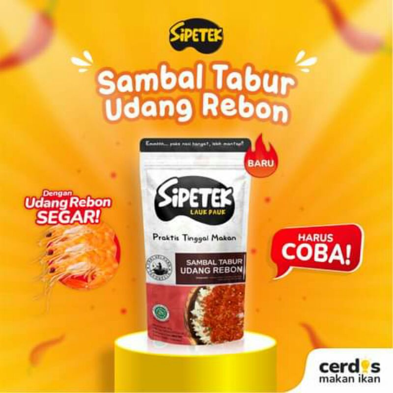 

sipetek sambal tabur udang rebon