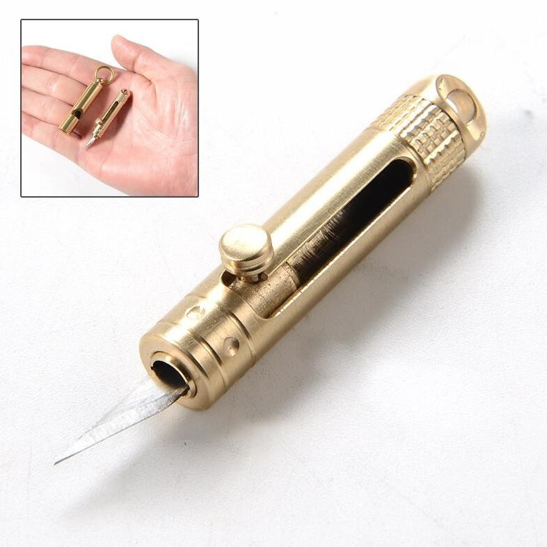 

Tegoni Pisau Cutter Lipat Mini Folding Pocket Blade Knife - EO274 - Golden