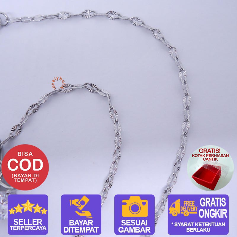 Lovelybutik Kalung Titanium Anti Karat Selamanya Ella Kalung Wanita Titanium ukuran 45 cm