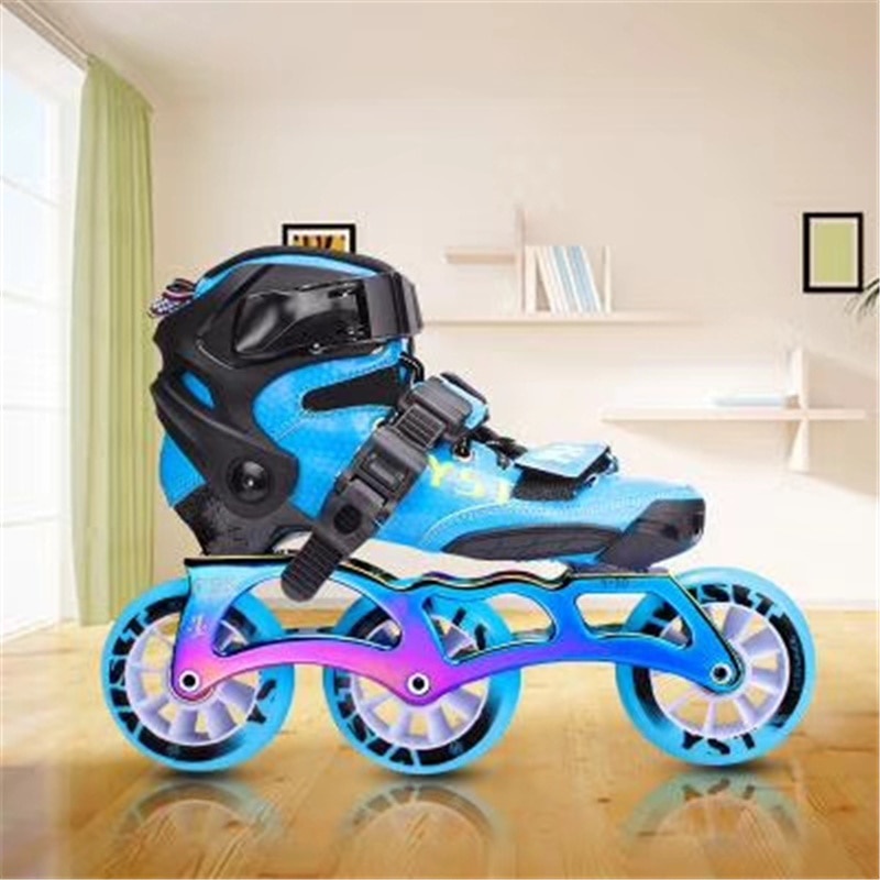 Children Kids Inline Speed Skates 3 Wheels 3X110mm Racing Competition Roller Skates 4 Wheel 4X90mm 9