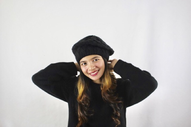 IMPORT Hat Baret Rajut Topi Wool Beret Hat Winter Musim Dingin