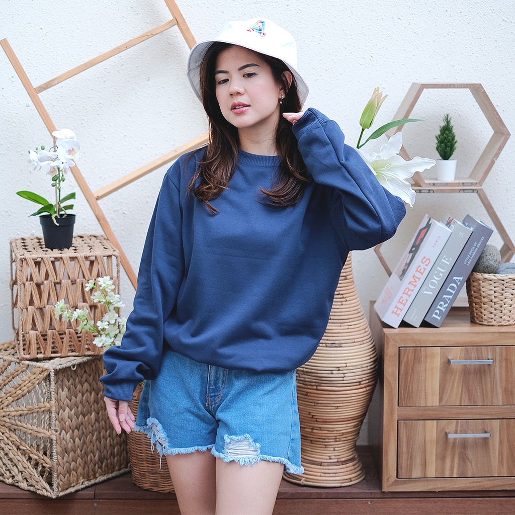 Tq88indonesia Baju Sweater Wanita Terbaru / Sweater Fleece Polos / Ootd / Switer
