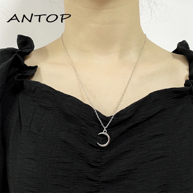 Kalung Rantai Klavikula Pendek Liontin Bulan Gaya Korea Untuk Wanita ANTOP