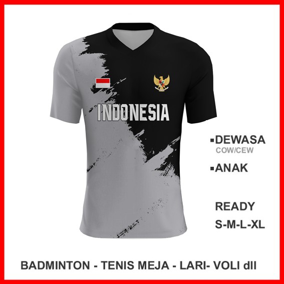Baju Kaos Jersey Olahraga Badminton Pingpong Lari Volly 2020 - Jersey bulutangkis indonesia