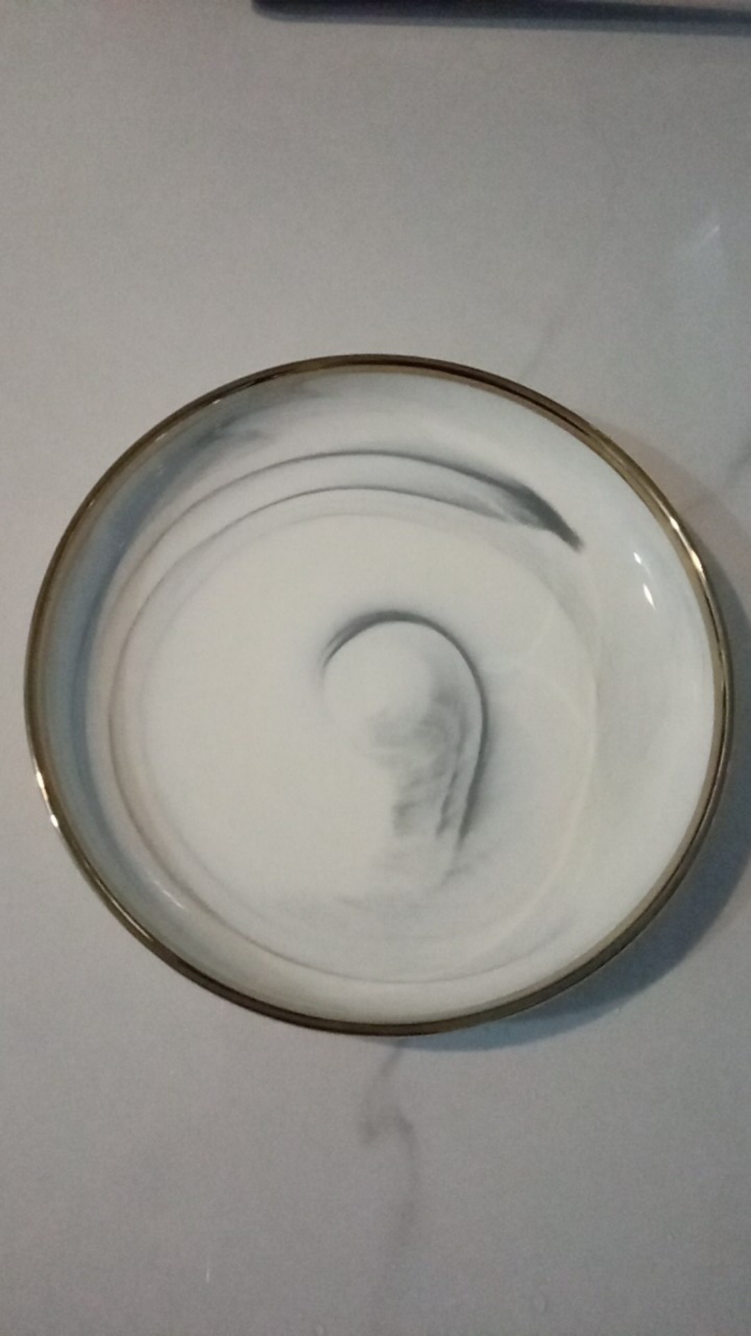 New Model Piring Mangkok Makan Keramik Ceramic Bowl Cantik Motif Marmer Marbel Marble Plate Gold Rim