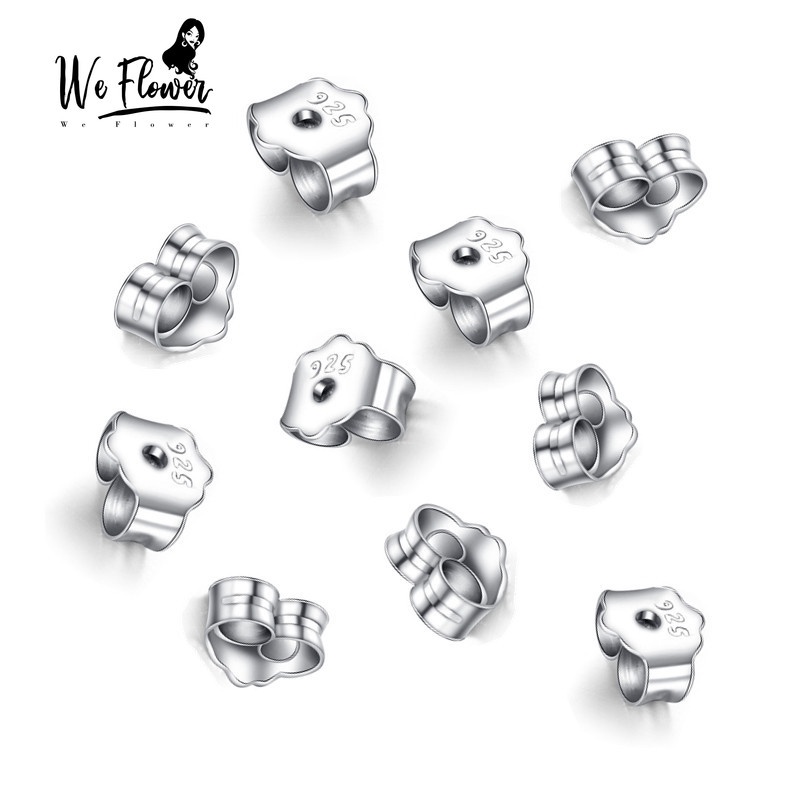 We Flower 10pcs Stopper Anting Tusuk Silver S925 Hypoallergenic Pengganti Untuk Wanita