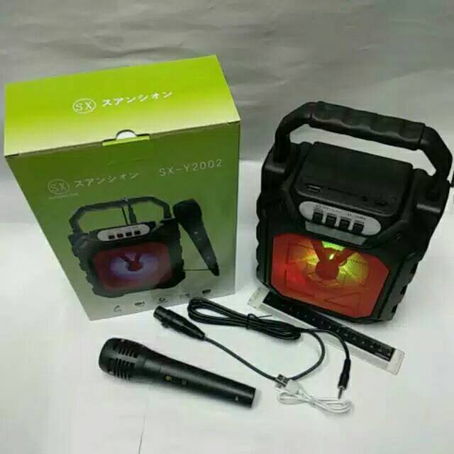 SPEAKER BLUETOOTH SX Y2002 BONUS MIC/SALON AKTIF WIRELESS MP3 KARAOKE USB SPEAKER  PORTABLE