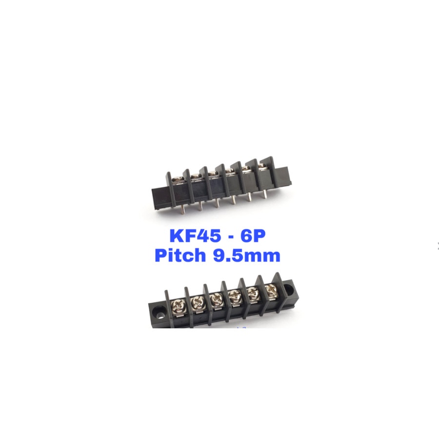 Terminal Block Hitam 6P PCB 6 P KF45 6 Pin KF 45 With Ears Kuping