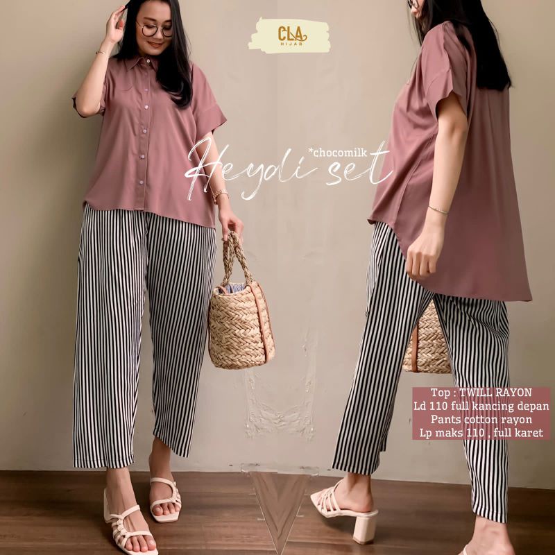 Heydi setelan wanita fashion solo recommended high quality
